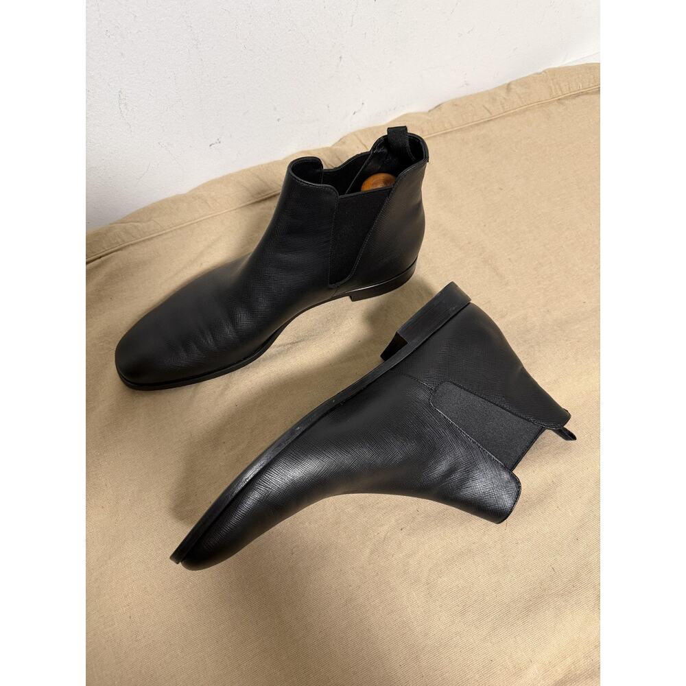 Prada Boots Mens Size 10.5 Black Leather Dress Chelsea Ankle Pull On Italy - Picture 6 of 13